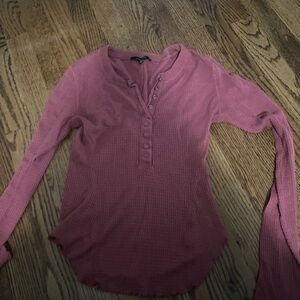Mauve long sleeve button up shirt